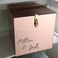 Square Gold Pink Acrylic Wishing Well Box